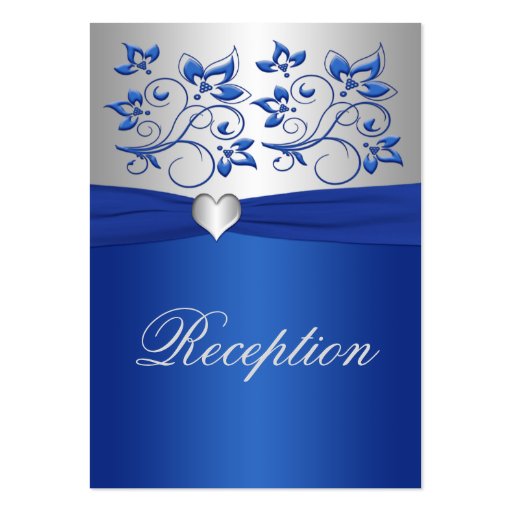Royal Blue and Silver Enclosure Card Business Card Template (front side)