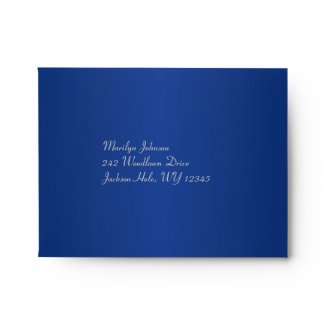 Royal Blue and Silver Envelope for RSVP Card envelope