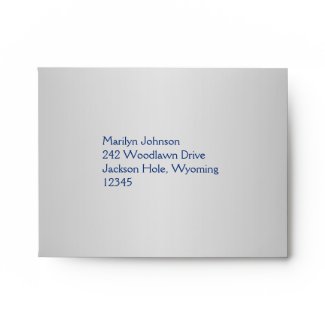 Royal Blue and Silver Envelope for RSVP Card envelope