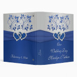 Royal Blue and Silver Floral Joined Hearts Binder