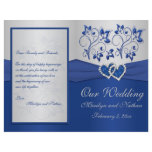Royal Blue and Silver Floral Wedding Program Custom Flyer