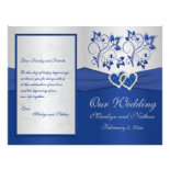 Royal Blue and Silver Floral Wedding Program Custom Flyer