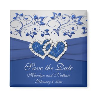 Royal Blue and Silver Wedding Favour Magnet magnet
