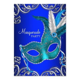 Royal Blue and Teal Blue Masquerade Party