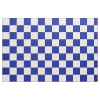 Royal Blue and White Checkerboard Pattern Fabric