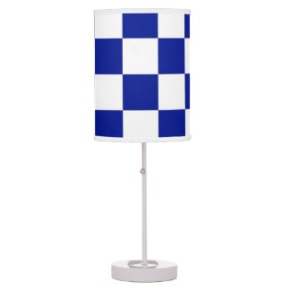 Royal Blue and White Checkered Pattern Desk Lamps