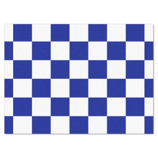 Royal Blue and White Checkered Pattern 17" X 23" Tissue Paper