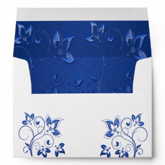 Royal Blue and White Envelope for 5x7 Sizes envelope