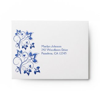 Royal Blue and White Envelope for RSVP Card envelope