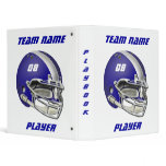 Royal Blue and White Football Helmet Binder