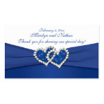 Royal Blue and White Joined Hearts Favor Tag Business Card Template