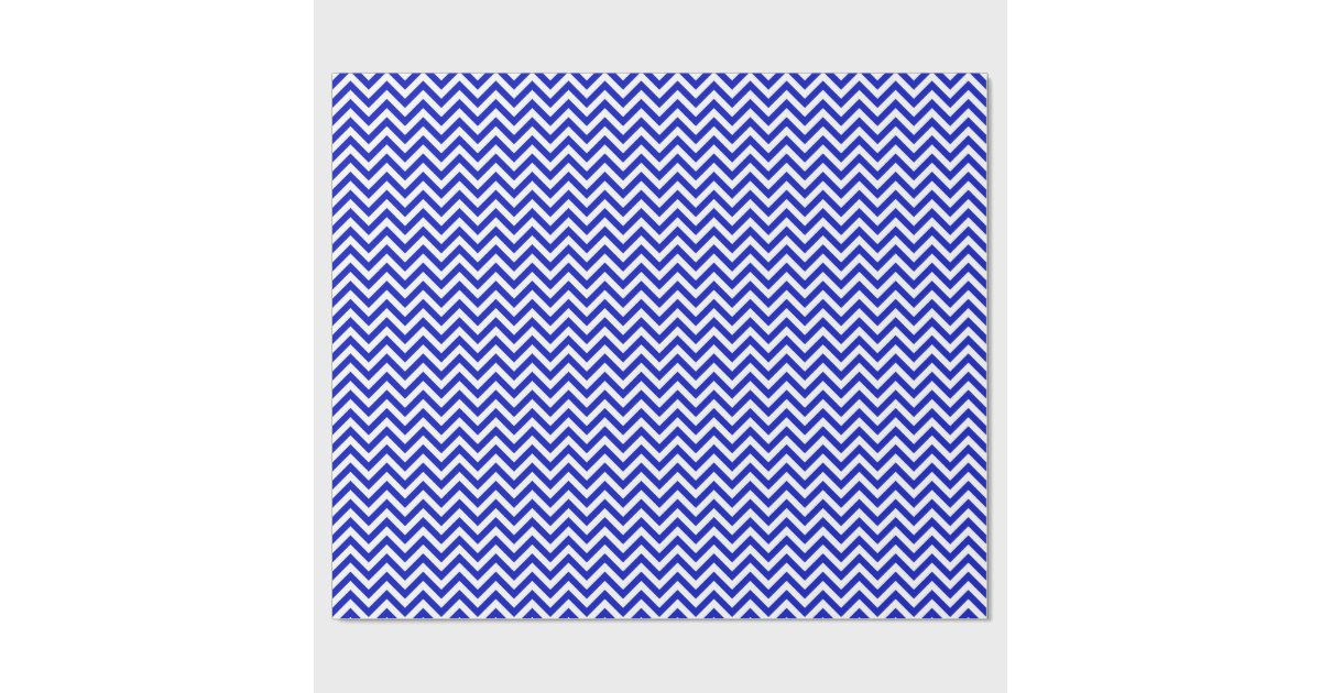 Royal Blue And White Large Chevron Pattern V Wrapping