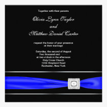 Royal Blue Black Wedding invitations