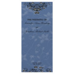Royal Blue Chandelier Floral Wedding Program Rack Card Template