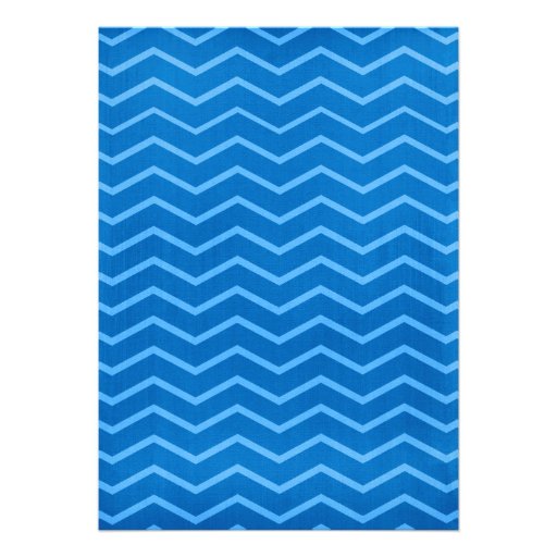 Royal Blue Chevron Stripes Wedding Invitations
