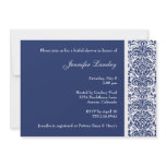 Royal Blue Damask Bridal Shower Invitation