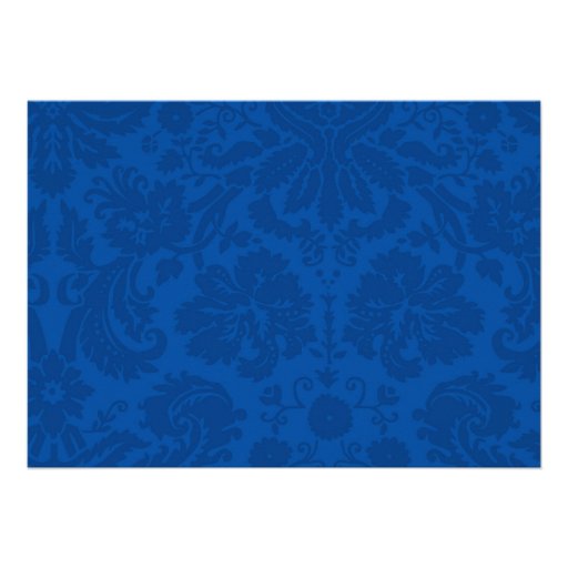 Royal Blue Damask Bridal Shower Invitations