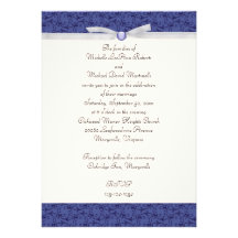 Royal Blue Florentine Wedding Invitation