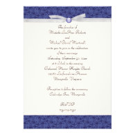Royal Blue Florentine Wedding Invitation