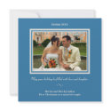 Royal blue hanukkah holiday photo greeting card invitation