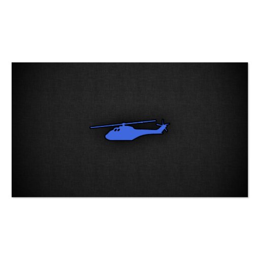Royal Blue Helicopter Business Card Template (back side)
