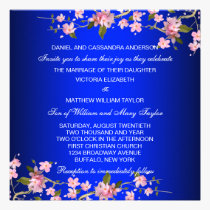 Royal Blue Japanese Cherry Blossoms Wedding invitations