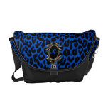 Royal Blue Leopard Monogram Messenger Bag