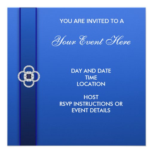 Royal Blue Leopard Party Invitation