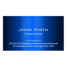 Royal Blue Metal Funeral Business Card