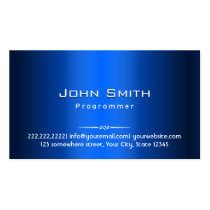 Royal Blue Metal Programmer Business Card