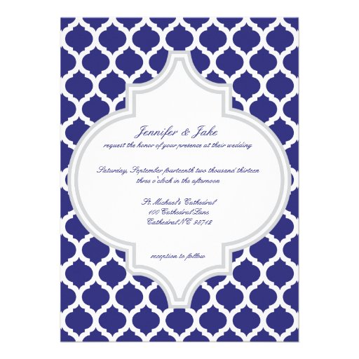 Royal Blue Moroccan Wedding Invitations