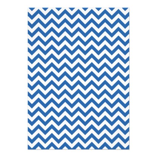 Royal Blue Moustache Chevron Birthday Party Personalized Invites