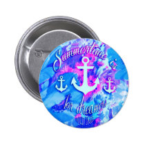 Royal Blue Nautical Poppies Art. buttons