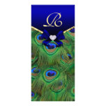 Royal Blue Peacock Wedding Program Rack Card