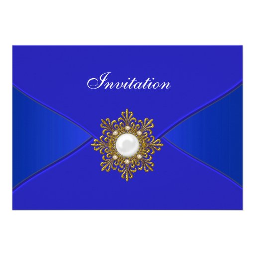 Royal Blue Pearl All Occasion Party Custom Announcement