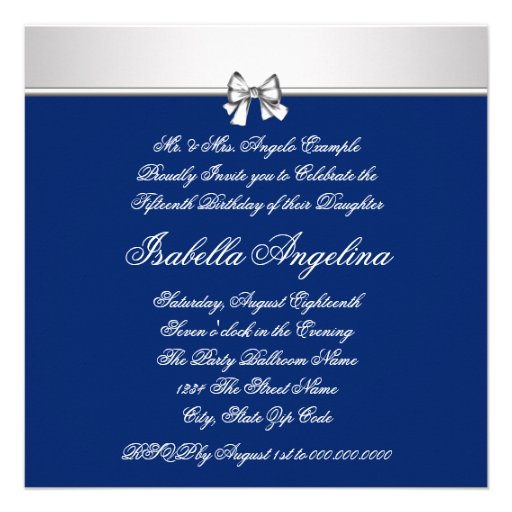 Royal Blue Photo Quinceanera Invitations