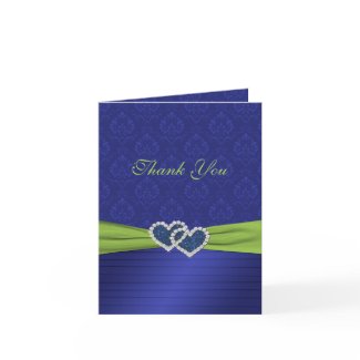 Royal Blue Pleats and Chartreus Thank You Card card