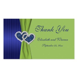Royal Blue Pleats and Chartreuse Damask Favor Tag profilecard