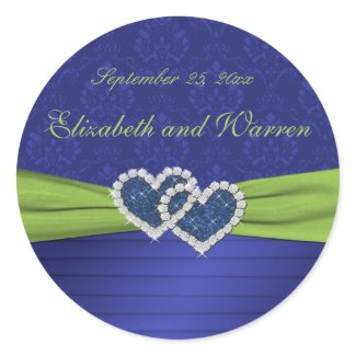 Royal Blue Pleats and Chartreuse Round Sticker sticker