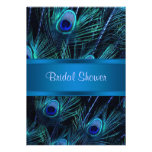 Royal Blue Purple Peacock Bridal Shower Custom Announcement