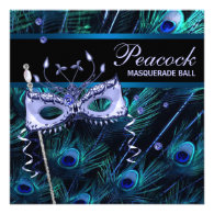 Royal Blue Purple Peacock Feathers Masquerade Part Announcement