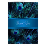 Royal Blue Purple Peacock Feathers Wedding Greeting Cards
