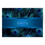 Royal Blue Purple Peacock Feathers Wedding Greeting Card