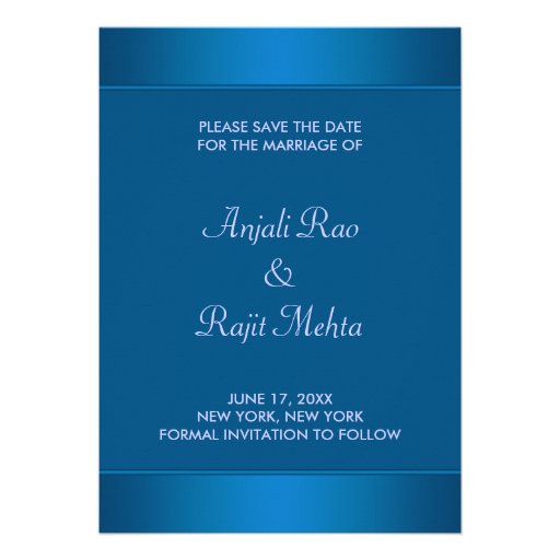 Royal Blue Purple Peacock Feathers Wedding Custom Invite