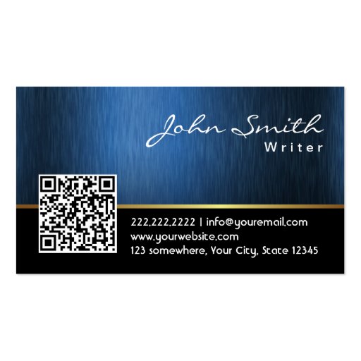 Royal Blue QR code Writer Business Card