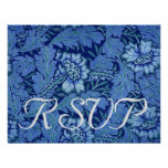 Royal Blue RSVP Damask Wedding Response Card invitations