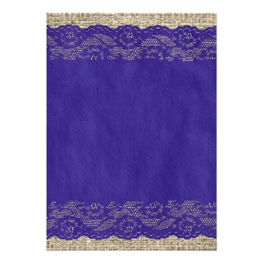 Royal Blue Rustic Lace Bridal Shower Invitations