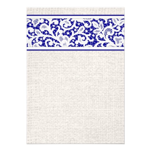 Royal Blue Rustic Linen Bridal Shower Invitations