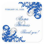 royal wedding stickers on Royal Blue Silver Flourish Wedding Favor Stickers
