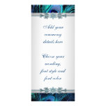 Royal Blue Silver Peacock Wedding Programs Full Color Rack Card
